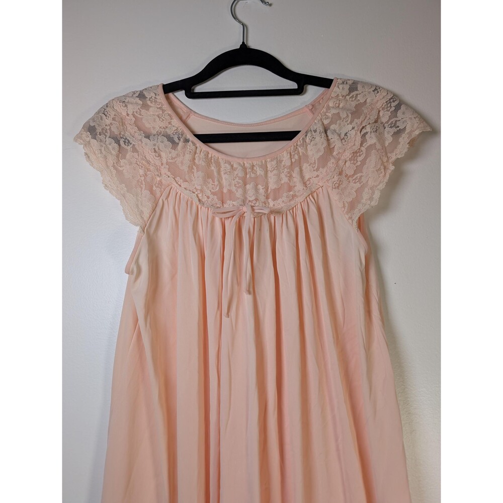 Vintage Gilead Pink Lace Nightgown Cottagecore Babydoll Sleep Dress Romantic S - Picture 4 of 7